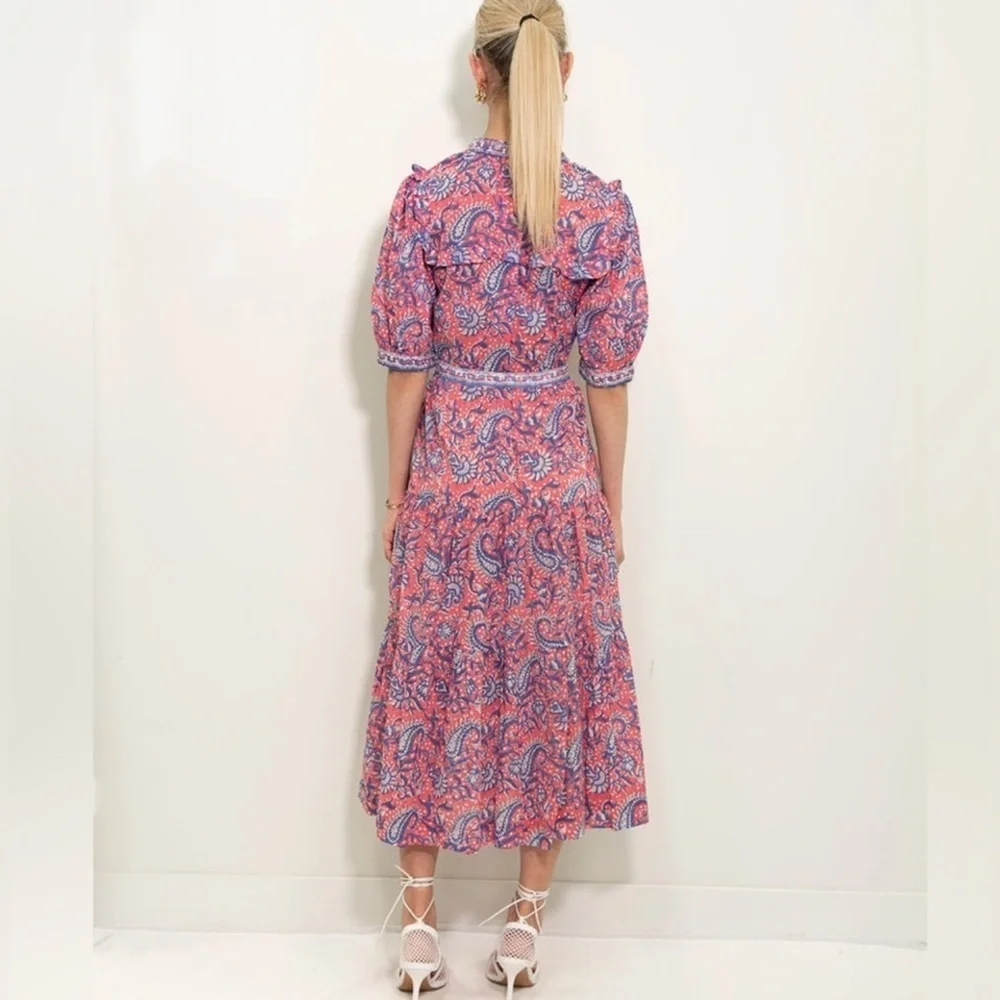 Lola Australia Pacific Boho Belted Midi Dress Size L - Picture 2 of 15